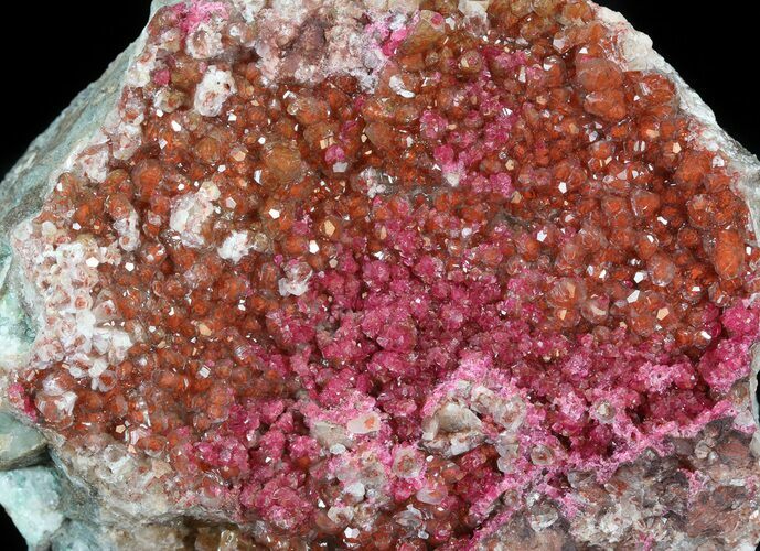 Roselite on Hematite-Included Calcite Crystals - Morocco #44768